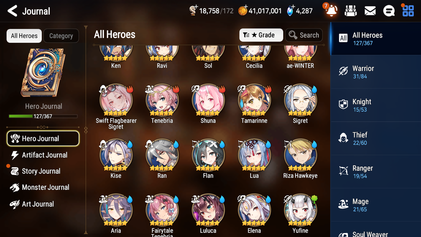 [GLOBAL] Epic 7 Seven 6ML Sea Phantom Politis Apocalpyse Ravi Specter Tenebria Lidica Ken Closer Charles+ 41ML pulls + 20 Speed Starter Account-Mobile Games Starter