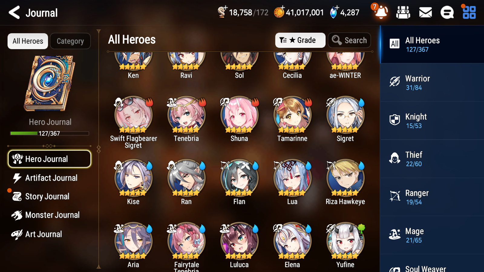 [GLOBAL] Epic 7 Seven 6ML Sea Phantom Politis Apocalpyse Ravi Specter Tenebria Lidica Ken Closer Charles+ 41ML pulls + 20 Speed Starter Account-Mobile Games Starter