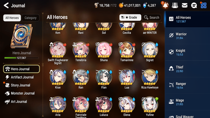 [GLOBAL] Epic 7 Seven 6ML Sea Phantom Politis Apocalpyse Ravi Specter Tenebria Lidica Ken Closer Charles+ 41ML pulls + 20 Speed Starter Account-Mobile Games Starter