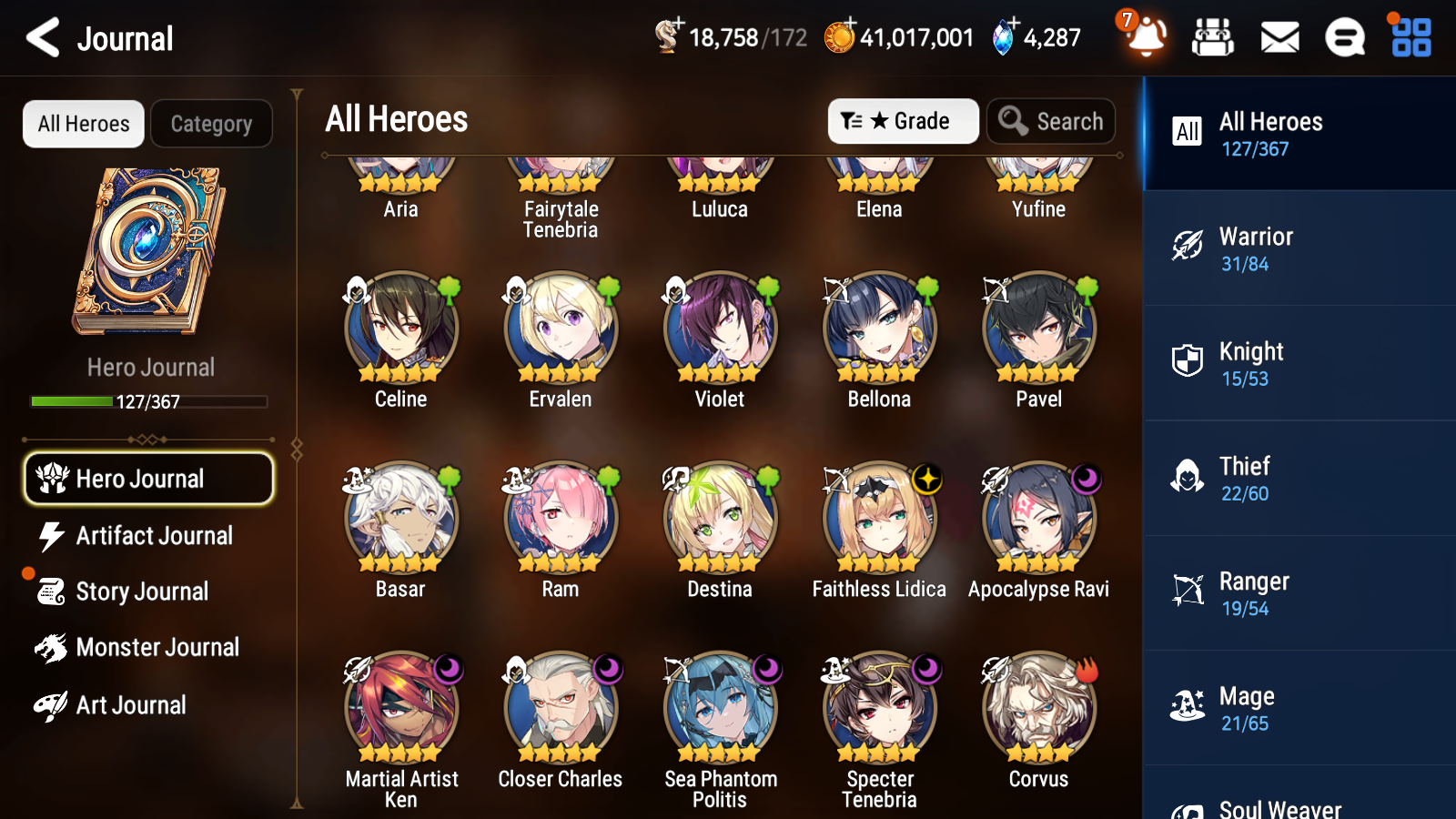 [GLOBAL] Epic 7 Seven 6ML Sea Phantom Politis Apocalpyse Ravi Specter Tenebria Lidica Ken Closer Charles+ 41ML pulls + 20 Speed Starter Account-Mobile Games Starter