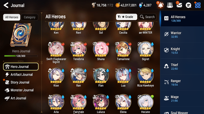 [GLOBAL] Epic 7 Seven 6ML Sea Phantom Politis Apocalpyse Ravi Specter Tenebria Lidica Ken Closer Charles Swift Flagbearer Sigret Hecate + 41ML pulls + 20 Speed Starter Account-Mobile Games Starter