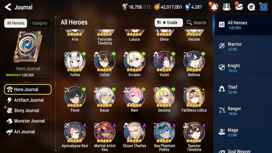 [GLOBAL] Epic 7 Seven 6ML Sea Phantom Politis Apocalpyse Ravi Specter Tenebria Lidica Ken Closer Charles Swift Flagbearer Sigret Hecate + 41ML pulls + 20 Speed Starter Account-Mobile Games Starter