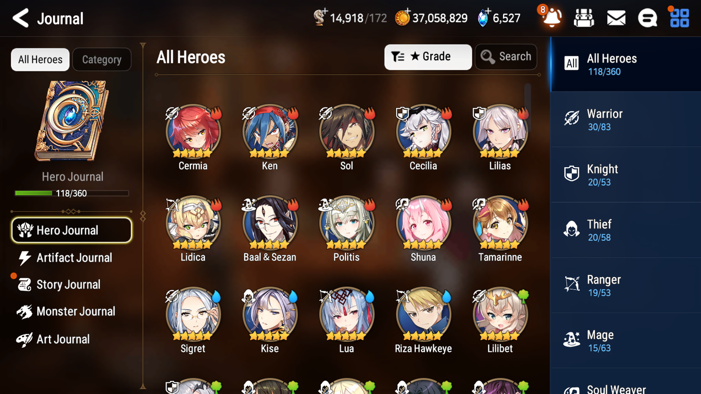 [GLOBAL] Epic 7 Seven 6ML Zio Mediator Kawerik Belian Fallen Cecilia Designer Lilibet Ken + ML pulls + 20 Speed + Name Starter Account-Mobile Games Starter