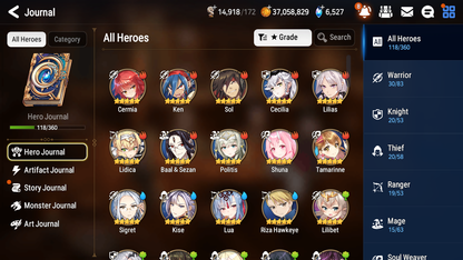 [GLOBAL] Epic 7 Seven 6ML Zio Mediator Kawerik Belian Fallen Cecilia Designer Lilibet Ken + ML pulls + 20 Speed + Name Starter Account-Mobile Games Starter