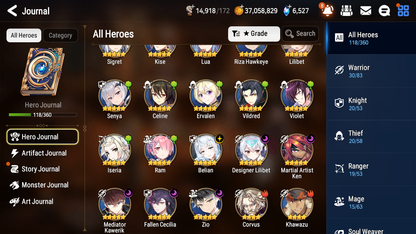 [GLOBAL] Epic 7 Seven 6ML Zio Mediator Kawerik Belian Fallen Cecilia Designer Lilibet Ken + ML pulls + 20 Speed + Name Starter Account-Mobile Games Starter