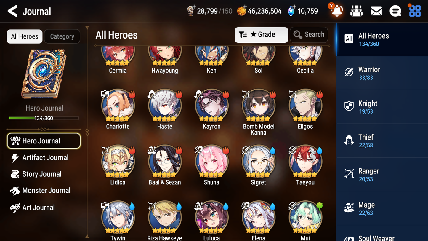 [GLOBAL] Epic 7 Seven 6ML Zio Remnant Violet Operator Sigret Top Model Luluca Judge Kise Spirit Eye Celine + 30ML pulls Starter Account-Mobile Games Starter