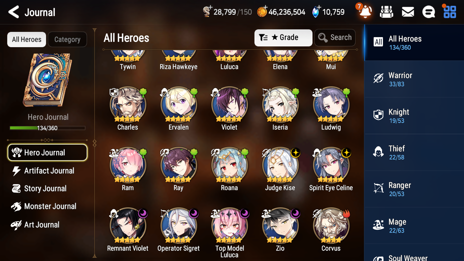 [GLOBAL] Epic 7 Seven 6ML Zio Remnant Violet Operator Sigret Top Model Luluca Judge Kise Spirit Eye Celine + 30ML pulls Starter Account-Mobile Games Starter