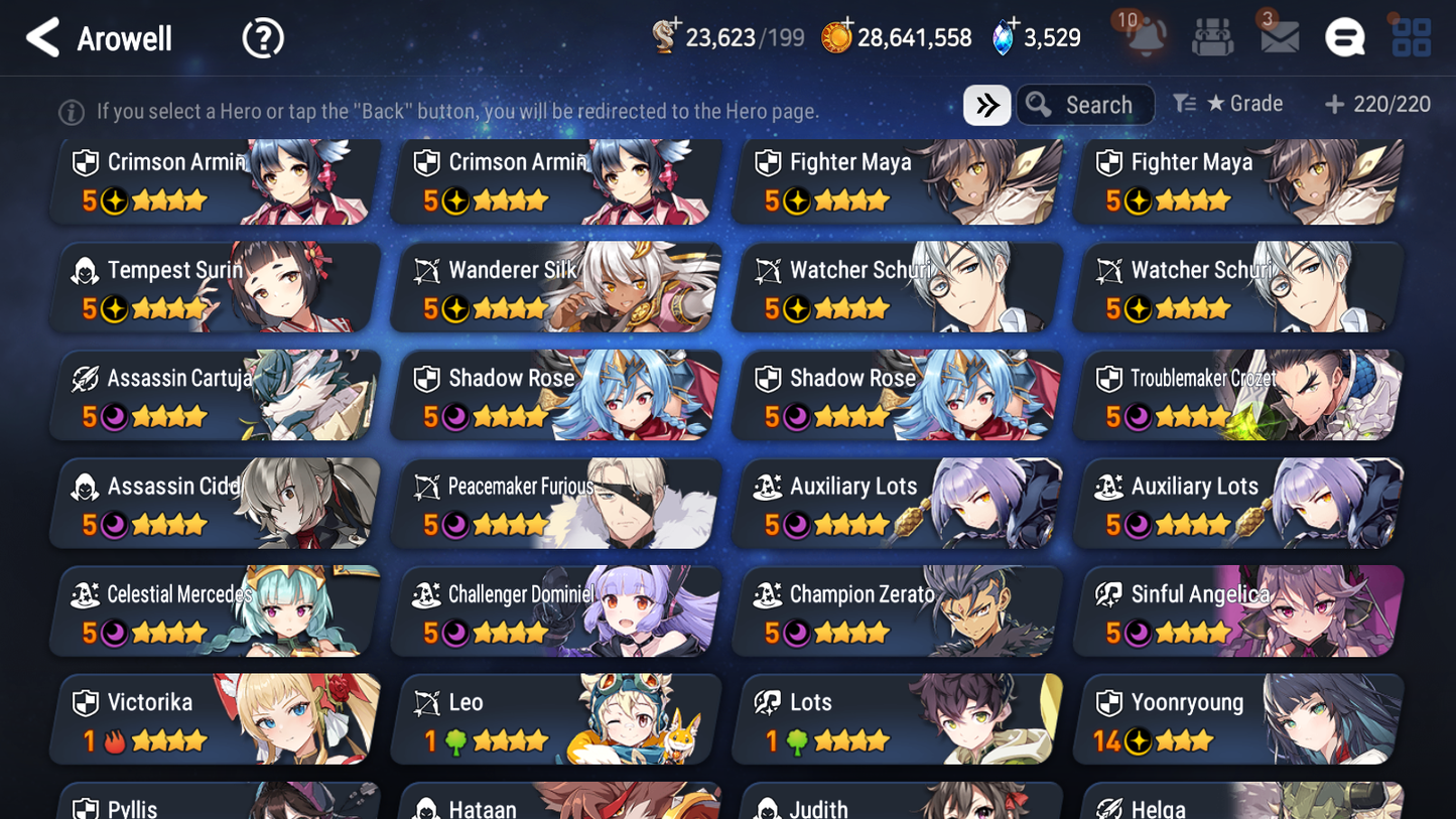 [GLOBAL] Epic 7 Seven 7ML + 22 4★ ML Zio Mediator Kawerik Solitaria Pavel Charlotte Arbiter +20 speed++ 10-10 Account-Mobile Games Starter