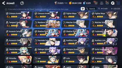 [GLOBAL] Epic 7 Seven 7ML + 22 4★ ML Zio Mediator Kawerik Solitaria Pavel Charlotte Arbiter +20 speed++ 10-10 Account-Mobile Games Starter