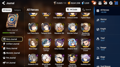 [GLOBAL] Epic 7 Seven 7ML + 22 4★ ML Zio Mediator Kawerik Solitaria Pavel Charlotte Arbiter +20 speed++ 10-10 Account-Mobile Games Starter