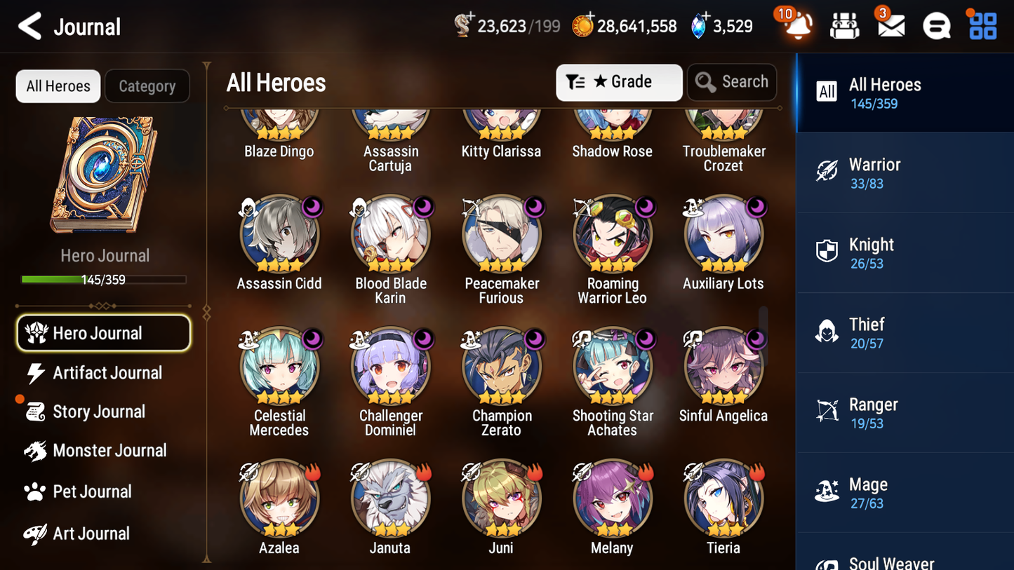 [GLOBAL] Epic 7 Seven 7ML + 22 4★ ML Zio Mediator Kawerik Solitaria Pavel Charlotte Arbiter +20 speed++ 10-10 Account-Mobile Games Starter