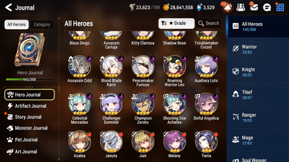 [GLOBAL] Epic 7 Seven 7ML + 22 4★ ML Zio Mediator Kawerik Solitaria Pavel Charlotte Arbiter +20 speed++ 10-10 Account-Mobile Games Starter
