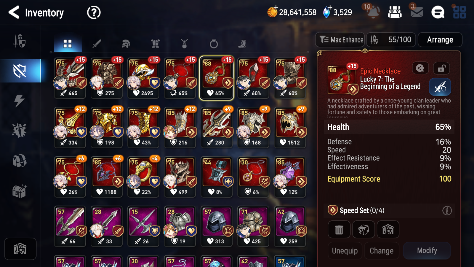 [GLOBAL] Epic 7 Seven 7ML + 22 4★ ML Zio Mediator Kawerik Solitaria Pavel Charlotte Arbiter +20 speed++ 10-10 Account-Mobile Games Starter