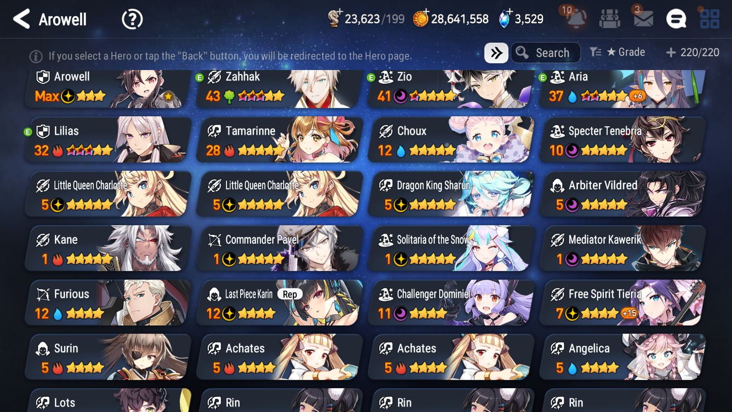 [GLOBAL] Epic 7 Seven 7ML + 22 4★ ML Zio Mediator Kawerik Solitaria Pavel Charlotte Arbiter +20 speed++ 10-10 Account-Mobile Games Starter