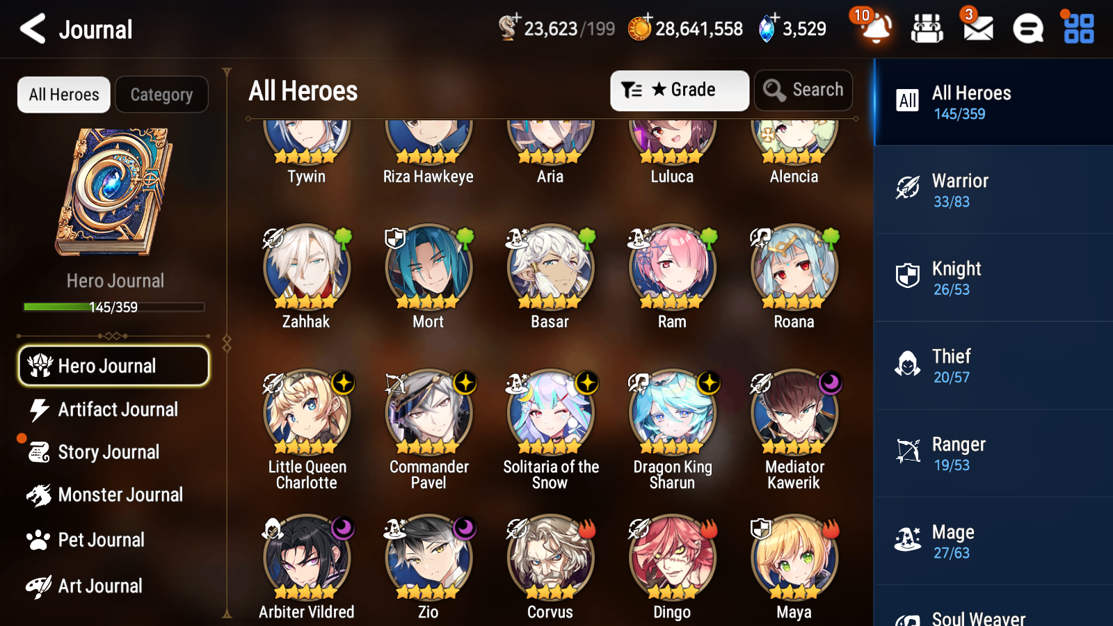 [GLOBAL] Epic 7 Seven 7ML + 22 4★ ML Zio Mediator Kawerik Solitaria Pavel Charlotte Arbiter +20 speed++ 10-10 Account-Mobile Games Starter