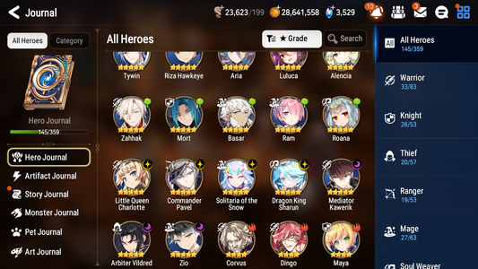 [GLOBAL] Epic 7 Seven 7ML + 22 4★ ML Zio Mediator Kawerik Solitaria Pavel Charlotte Arbiter +20 speed++ 10-10 Account-Mobile Games Starter