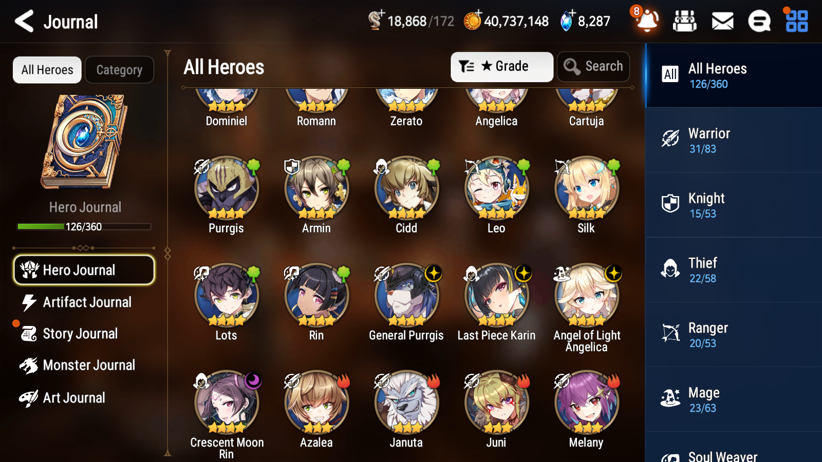 [GLOBAL] Epic 7 Seven 7ML Lady of the Scales Witch of the Mere Tenebria New Moon Luna Arbiter Vildred Kise Sigret Angel + 39ML pulls Mystics +20 Speed+ Name Starter Account-Mobile Games Starter