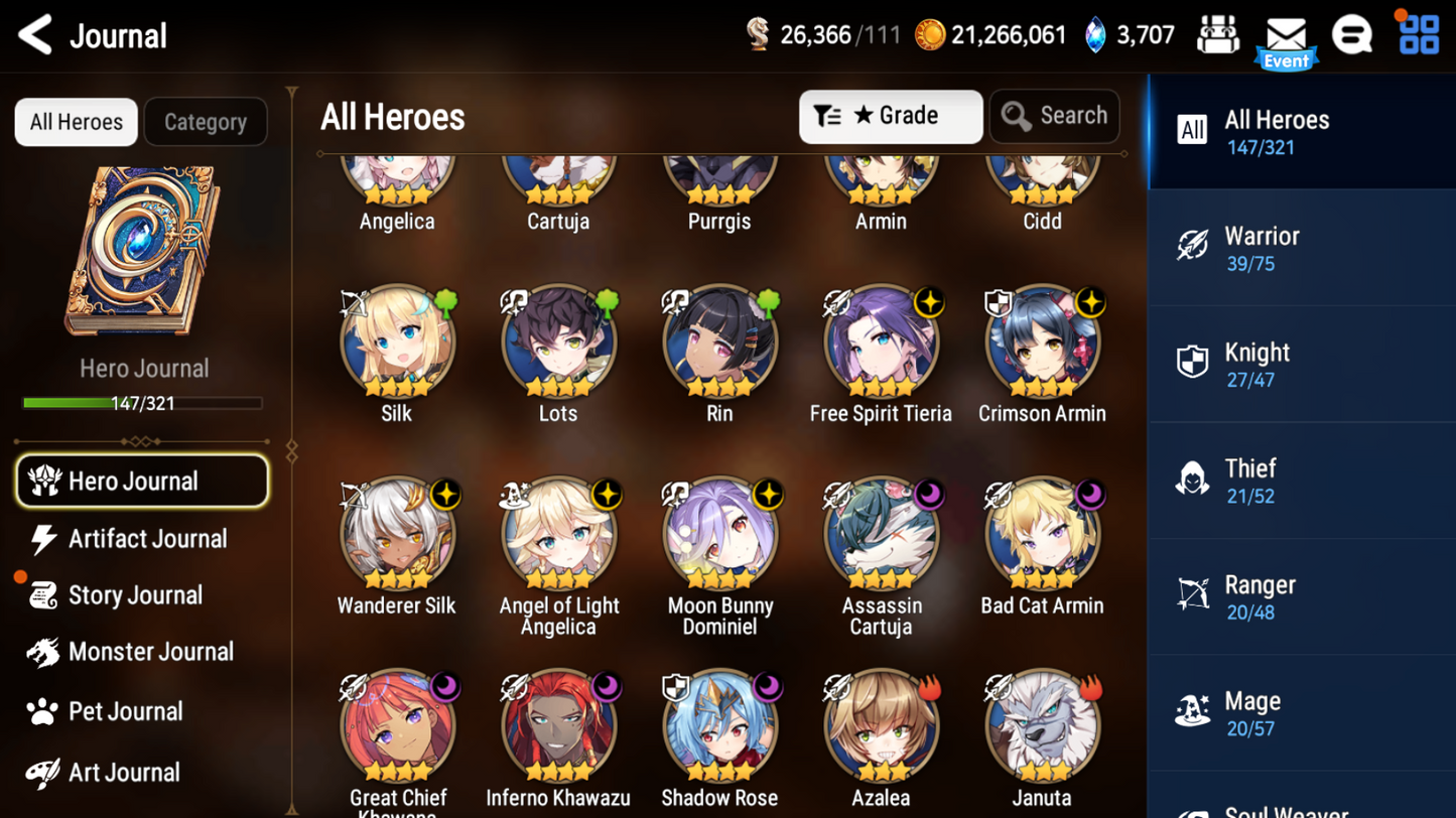 [GLOBAL] Epic 7 Seven 7ML Sea Phantom Politis Belian Lionheart Cermia Conqueror Lilias Zio Operator Martial + ML pulls 10-10 Starter Account-Mobile Games Starter