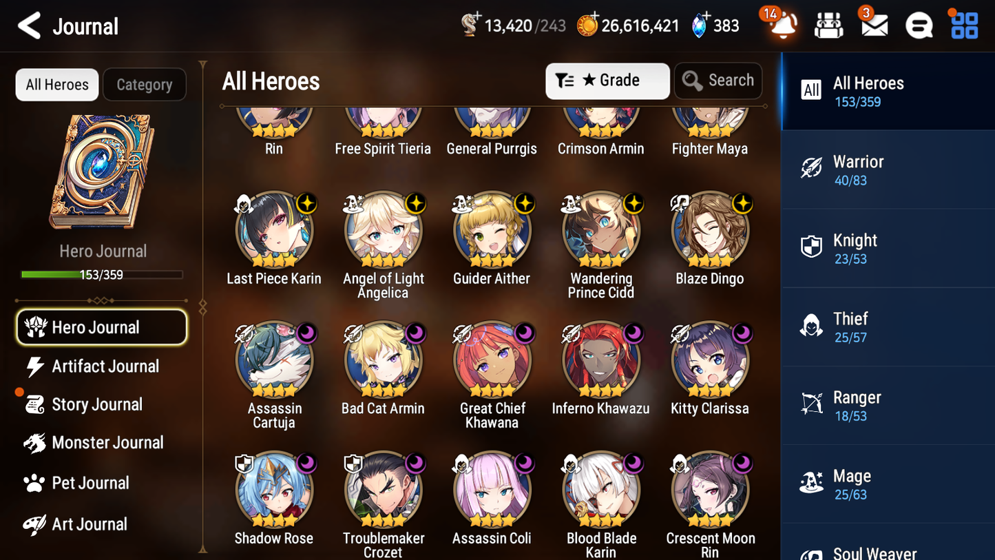 [GLOBAL] Epic 7 Seven 8ML + 24 4★ ML Lady of the Scales Lone Cresecent Bellona Zio Kise Charlotte Kayron Tywin Sharun Seaside Bellona Diene +20 speed++ 10-10 Account-Mobile Games Starter