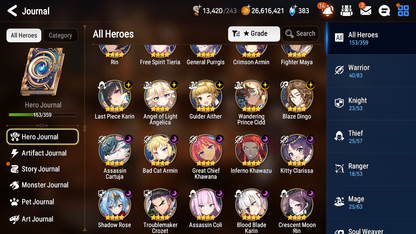 [GLOBAL] Epic 7 Seven 8ML + 24 4★ ML Lady of the Scales Lone Cresecent Bellona Zio Kise Charlotte Kayron Tywin Sharun Seaside Bellona Diene +20 speed++ 10-10 Account-Mobile Games Starter