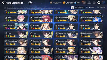 [GLOBAL] Epic 7 Seven 8ML + 28 4★ ML Lone Wolf Peira Lionheart Cermia Seaside Bellona Lethe Amid++20 speed++ 10-10 Account-Mobile Games Starter
