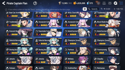 [GLOBAL] Epic 7 Seven 8ML + 28 4★ ML Lone Wolf Peira Lionheart Cermia Seaside Bellona Lethe Amid++20 speed++ 10-10 Account-Mobile Games Starter