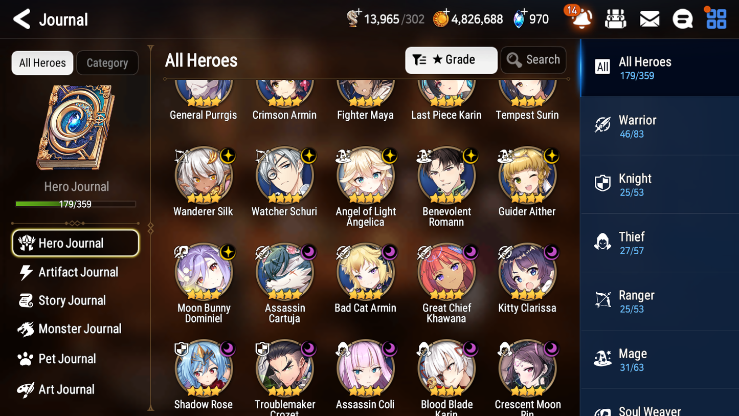 [GLOBAL] Epic 7 Seven 8ML + 28 4★ ML Lone Wolf Peira Lionheart Cermia Seaside Bellona Lethe Amid++20 speed++ 10-10 Account-Mobile Games Starter
