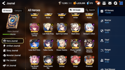 [GLOBAL] Epic 7 Seven 8ML + 28 4★ ML Lone Wolf Peira Lionheart Cermia Seaside Bellona Lethe Amid++20 speed++ 10-10 Account-Mobile Games Starter