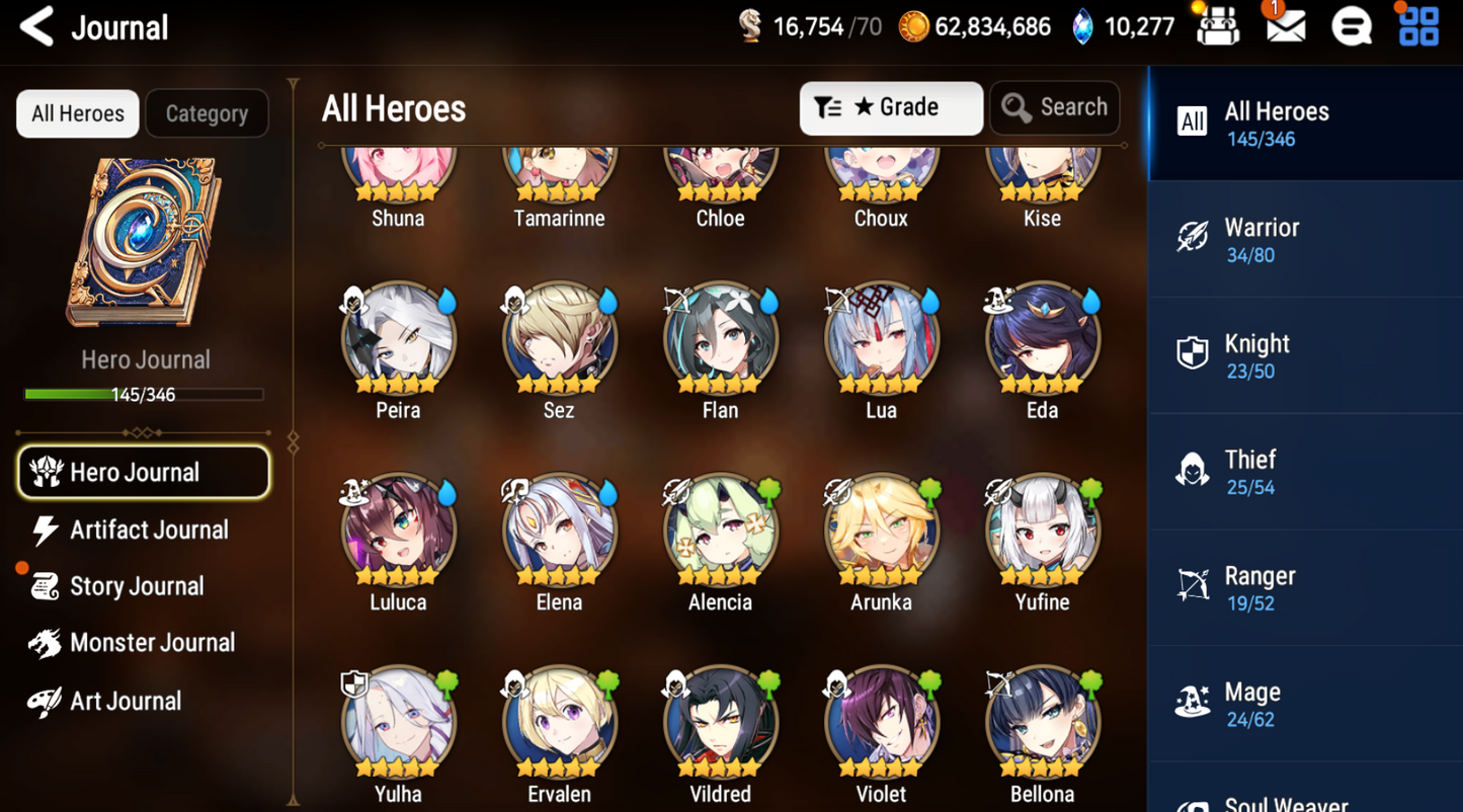 [GLOBAL] Epic 7 Seven 8ML Navy Captain Landy Dragon Bride Senya Zio Sharun Ken Violet Ludwig Tenebria + 56ML pulls 10k skystones+ Name Starter Account-Mobile Games Starter