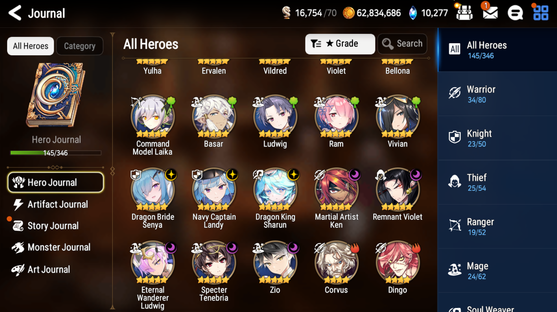 [GLOBAL] Epic 7 Seven 8ML Navy Captain Landy Dragon Bride Senya Zio Sharun Ken Violet Ludwig Tenebria + 56ML pulls 10k skystones+ Name Starter Account-Mobile Games Starter