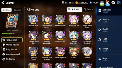 [GLOBAL] Epic 7 Seven 8ML+32 4*ML Harsetti Lionheart Cermia Judge Kise Ambitious Tywin Spirit Eye Celine Requiem Roana 10-10 Account-Mobile Games Starter