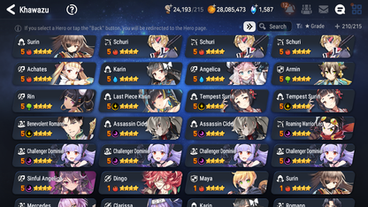[GLOBAL] Epic 7 Seven 9ML + 23 4★ ML Straze Apocalypse Ravi Luluca Roana Ocean Breeze Luluca Lethe ++20 speed++ 10-10 Account-Mobile Games Starter