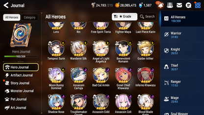 [GLOBAL] Epic 7 Seven 9ML + 23 4★ ML Straze Apocalypse Ravi Luluca Roana Ocean Breeze Luluca Lethe ++20 speed++ 10-10 Account-Mobile Games Starter