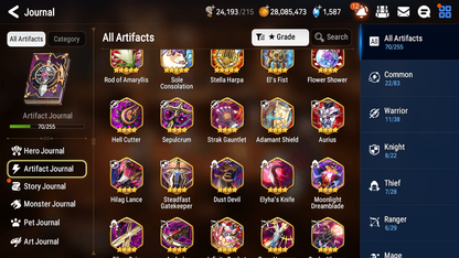 [GLOBAL] Epic 7 Seven 9ML + 23 4★ ML Straze Apocalypse Ravi Luluca Roana Ocean Breeze Luluca Lethe ++20 speed++ 10-10 Account-Mobile Games Starter