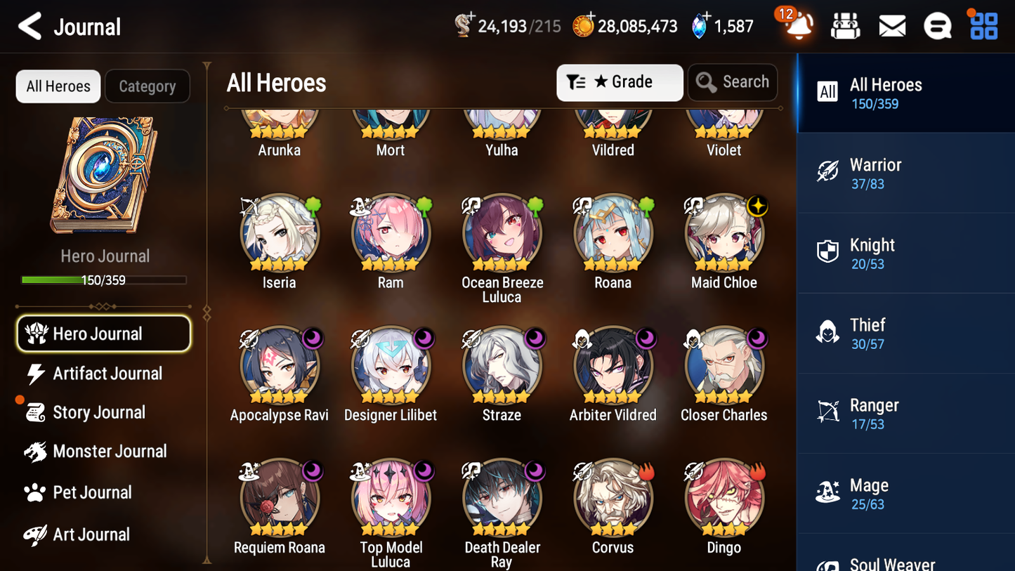 [GLOBAL] Epic 7 Seven 9ML + 23 4★ ML Straze Apocalypse Ravi Luluca Roana Ocean Breeze Luluca Lethe ++20 speed++ 10-10 Account-Mobile Games Starter