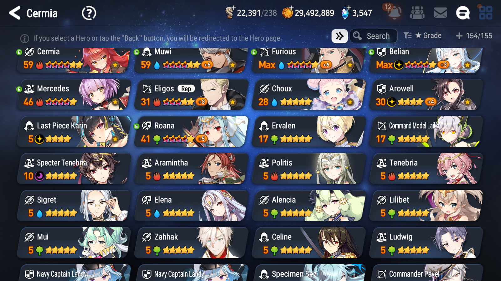 [GLOBAL] Epic 7 Seven 9ML + 25 4★ ML Navy Captain Landy Bystander Hwayoung Belian Roana Vivian Sez Pavel+20 speed++ 10-10 Account-Mobile Games Starter