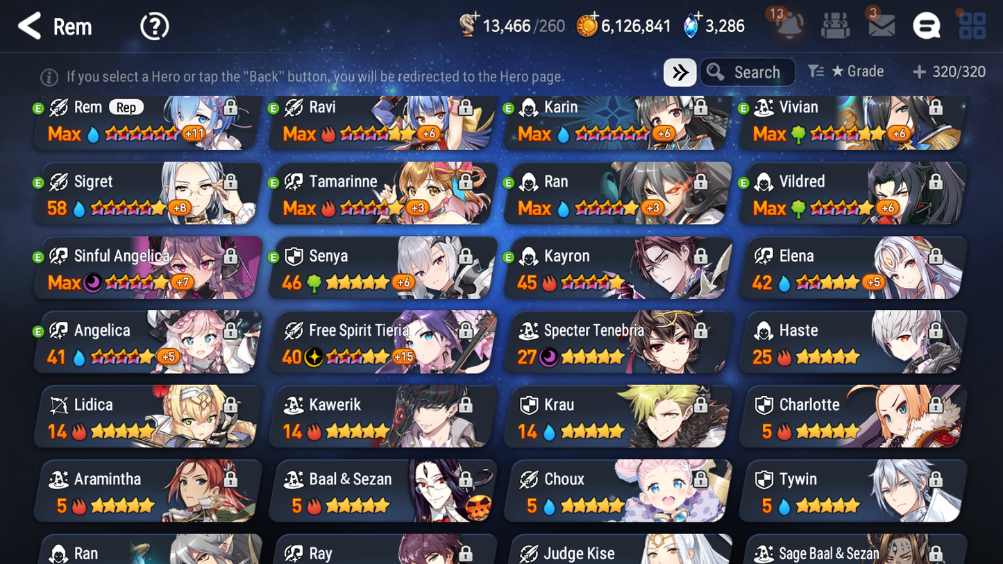 [GLOBAL] Epic 7 Seven 9ML + 26 4★ ML Briar Witch Iseria Maid Chloe Specter Tenebria Eternal Wanderer Ludwig Rem+20 speed++ 10-10 Account-Mobile Games Starter