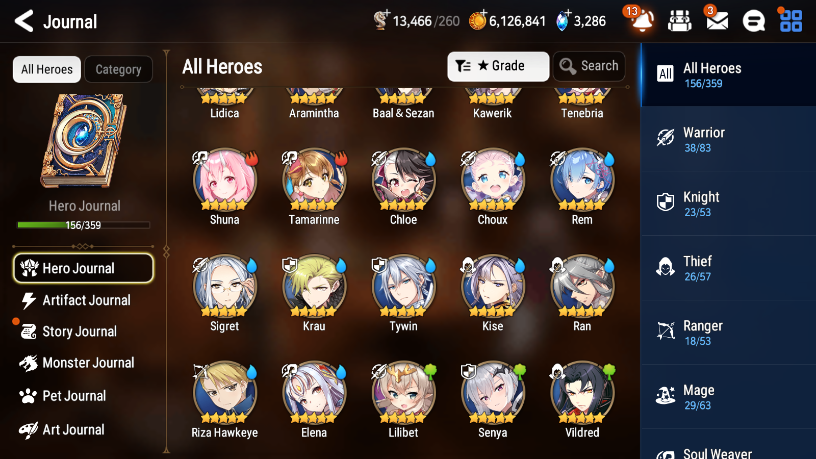 [GLOBAL] Epic 7 Seven 9ML + 26 4★ ML Briar Witch Iseria Maid Chloe Specter Tenebria Eternal Wanderer Ludwig Rem+20 speed++ 10-10 Account-Mobile Games Starter
