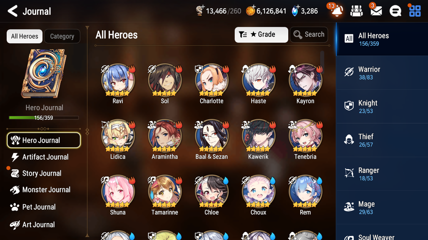 [GLOBAL] Epic 7 Seven 9ML + 26 4★ ML Briar Witch Iseria Maid Chloe Specter Tenebria Eternal Wanderer Ludwig Rem+20 speed++ 10-10 Account-Mobile Games Starter
