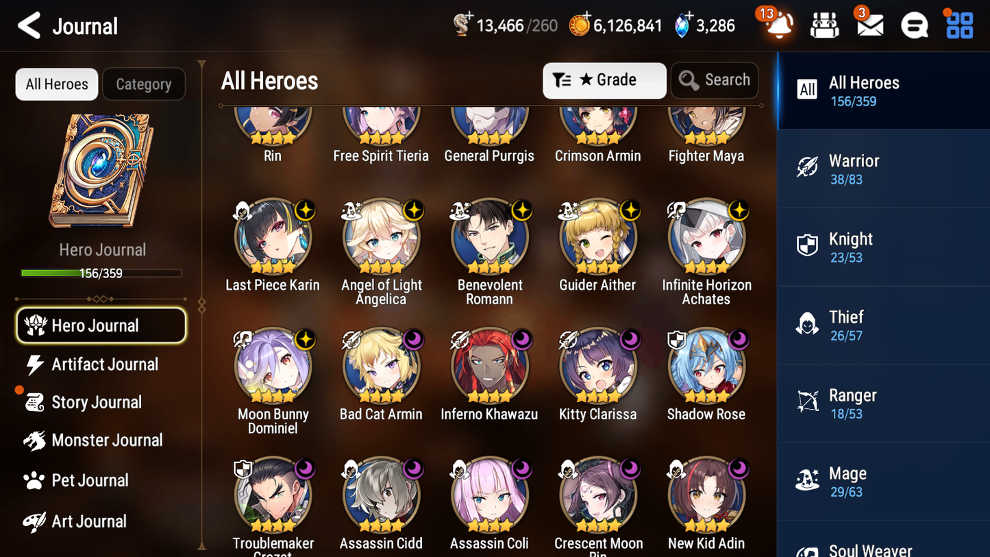 [GLOBAL] Epic 7 Seven 9ML + 26 4★ ML Briar Witch Iseria Maid Chloe Specter Tenebria Eternal Wanderer Ludwig Rem+20 speed++ 10-10 Account-Mobile Games Starter