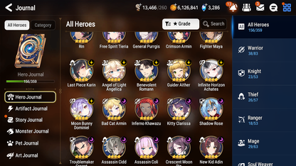 [GLOBAL] Epic 7 Seven 9ML + 26 4★ ML Briar Witch Iseria Maid Chloe Specter Tenebria Eternal Wanderer Ludwig Rem+20 speed++ 10-10 Account-Mobile Games Starter