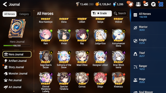 [GLOBAL] Epic 7 Seven 9ML + 26 4★ ML Briar Witch Iseria Maid Chloe Specter Tenebria Eternal Wanderer Ludwig Rem+20 speed++ 10-10 Account-Mobile Games Starter