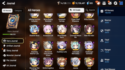 [GLOBAL] Epic 7 Seven 9ML + 28 4★ ML Navy Captain Landy Harsetti Specter Tenebria Last Rider Krau+Fairytale Tenebria Luna Diene Jack+20 speed++ 10-10 Account-Mobile Games Starter