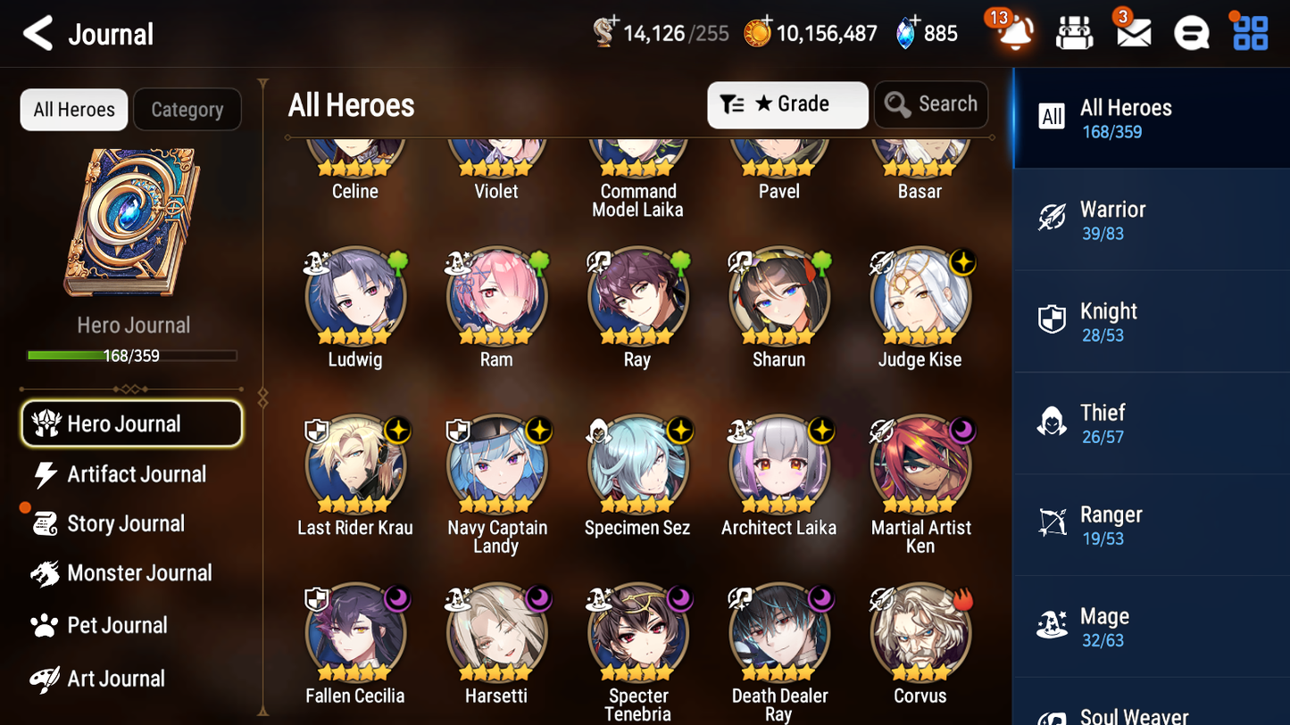 [GLOBAL] Epic 7 Seven 9ML + 28 4★ ML Navy Captain Landy Harsetti Specter Tenebria Last Rider Krau+Fairytale Tenebria Luna Diene Jack+20 speed++ 10-10 Account-Mobile Games Starter