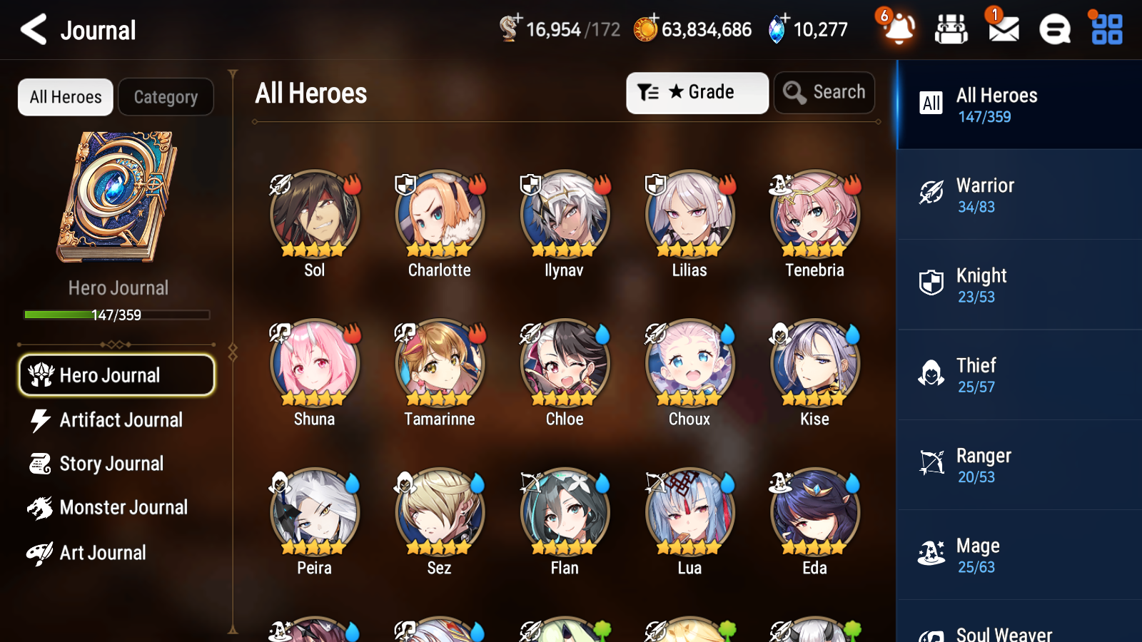 [GLOBAL] Epic 7 Seven 9ML Navy Captain Landy Dragon Bride Senya Zio Sharun Ken Violet Ludwig Tenebria + 70ML pulls 10k skystones+20 Speed + Name Starter Account-Mobile Games Starter