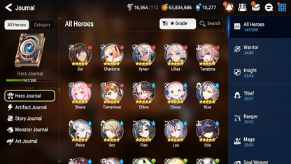 [GLOBAL] Epic 7 Seven 9ML Navy Captain Landy Dragon Bride Senya Zio Sharun Ken Violet Ludwig Tenebria + 70ML pulls 10k skystones+20 Speed + Name Starter Account-Mobile Games Starter