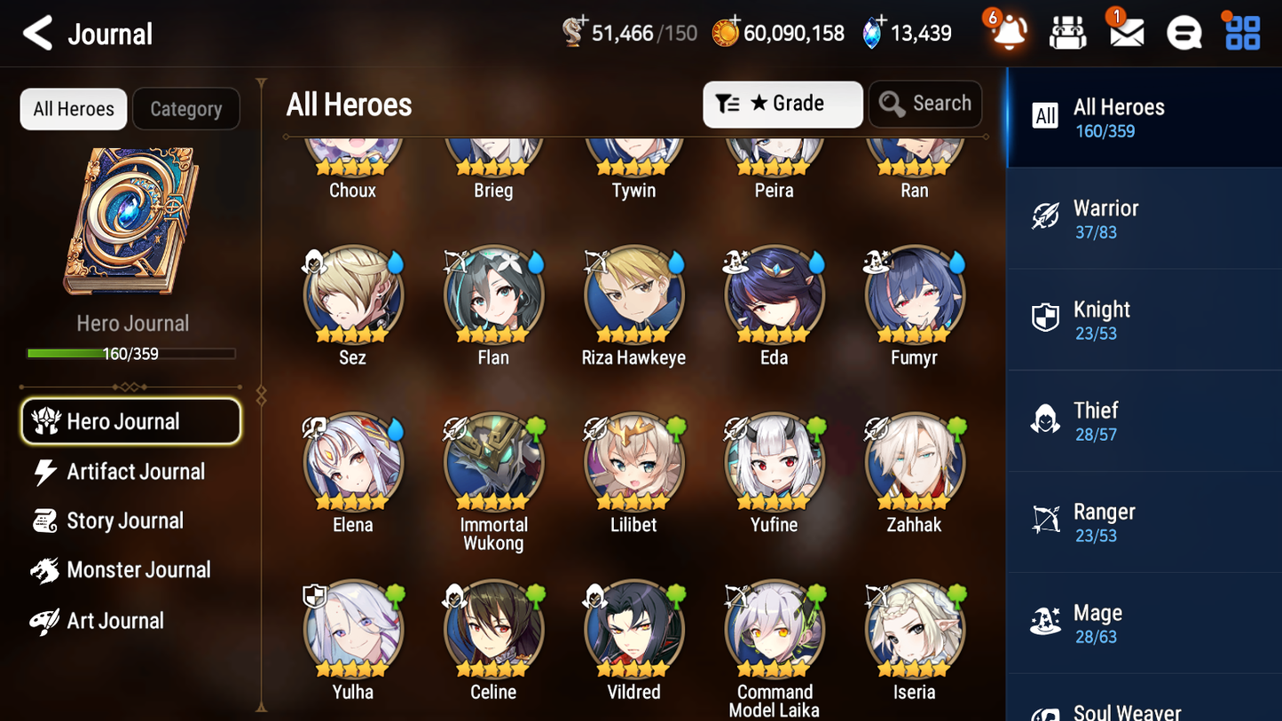 [GLOBAL] Epic 7 Seven 9ML Sea Phantom Politis Hellion Lua Tori + 83ML pulls 13k skystones 2900 mystics+20 Speed + Name Starter Account-Mobile Games Starter