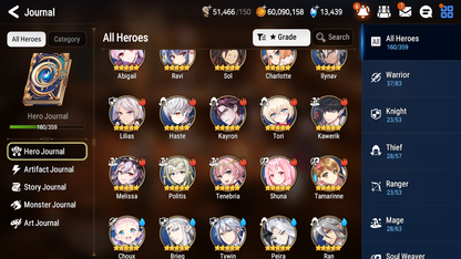 [GLOBAL] Epic 7 Seven 9ML Sea Phantom Politis Hellion Lua Tori + 83ML pulls 13k skystones 2900 mystics+20 Speed + Name Starter Account-Mobile Games Starter