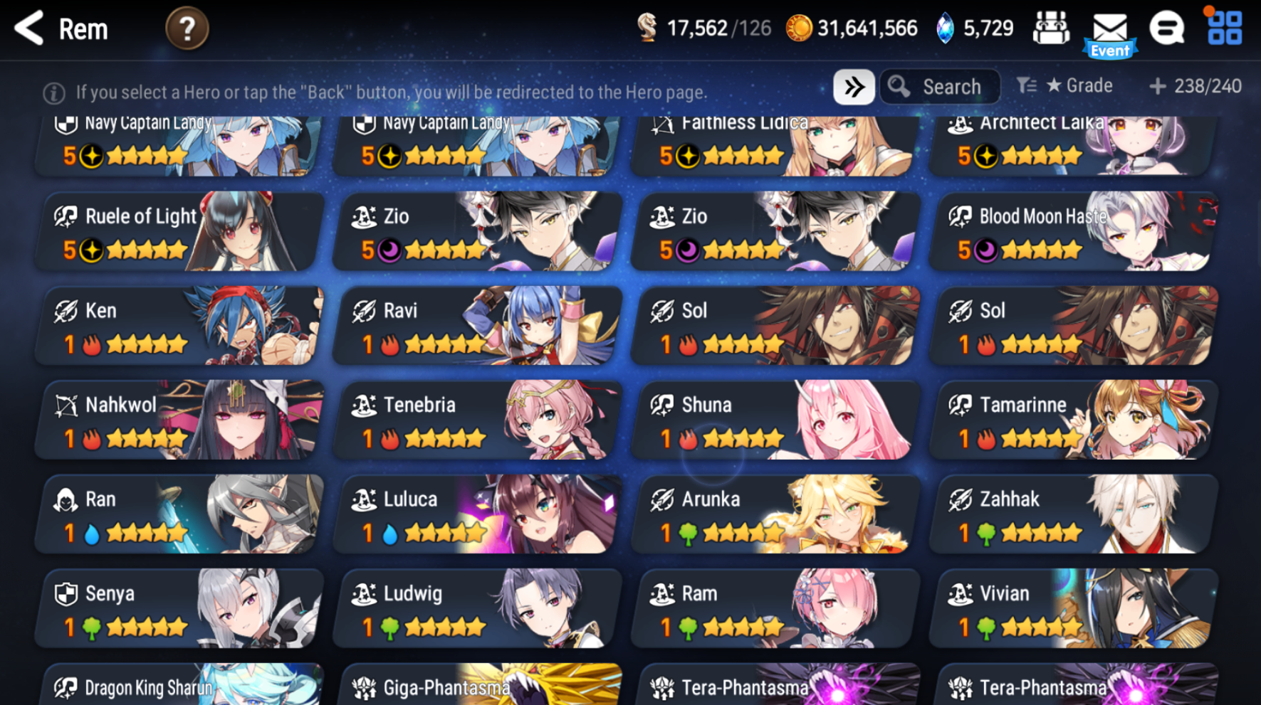 [GLOBAL] Epic 7 Seven 9ML+28 4*ML+3 limited Navy Captain Sharun Laika Landy Belian Zio Ruele of Light Blood Moon Haste Ambitious Tywin Emilia Rem Jack Angel Angelica 10-10 Account-Mobile Games Starter