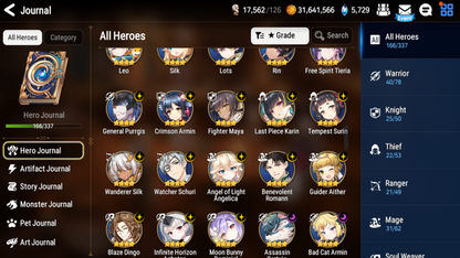 [GLOBAL] Epic 7 Seven 9ML+28 4*ML+3 limited Navy Captain Sharun Laika Landy Belian Zio Ruele of Light Blood Moon Haste Ambitious Tywin Emilia Rem Jack Angel Angelica 10-10 Account-Mobile Games Starter